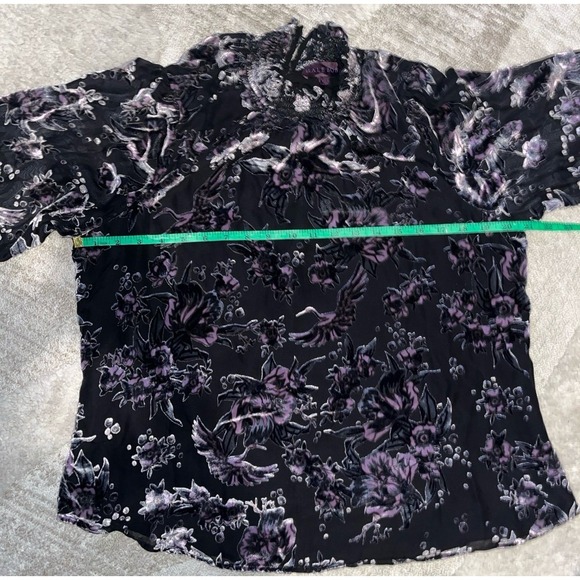 Hale Bob Rossana Velvet Burnout Turtleneck Top xl - Picture 5 of 6